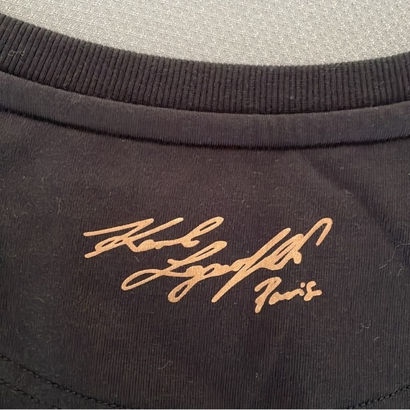 Karl Lagerfeld Black Sweatshirt Studded Cat Face Design Size XS - Picture 8 of 8